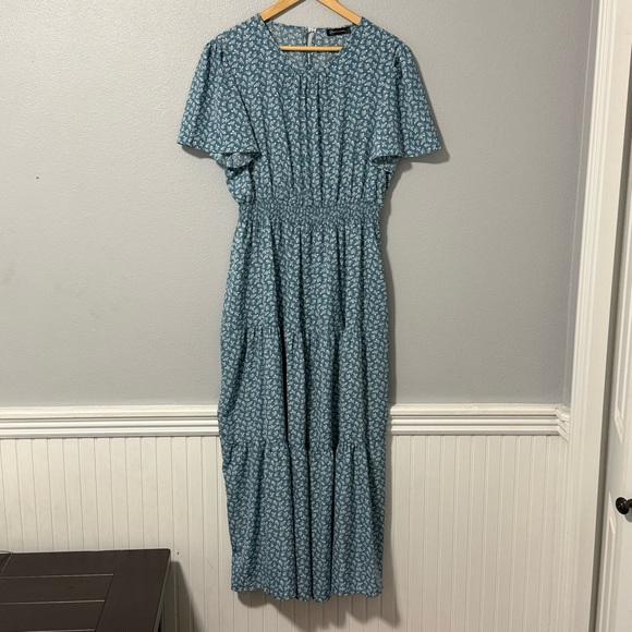 Prettygarden Chic Blue Floral Maxi Dress Size XL - Picture 2 of 6
